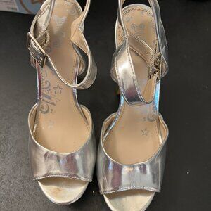 Brash - silver open toe platform heels - 7